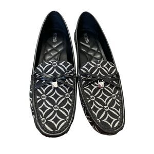 Michael Kors Women's Juliette Loafer Black Jacquard Size 9.5 Casual Shoes